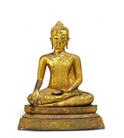 BRONZE BUDDHA FIGURINE IN MARAVIJAYA - photo 2