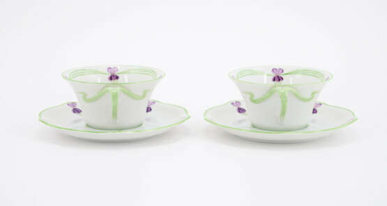 PORCELAIN COFFEE AND TEA SERVICE WITH VIOLET DECORATION FOR SIX - photo 3
