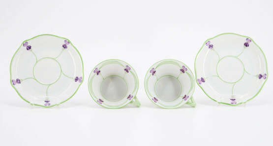 PORCELAIN COFFEE AND TEA SERVICE WITH VIOLET DECORATION FOR SIX - photo 6
