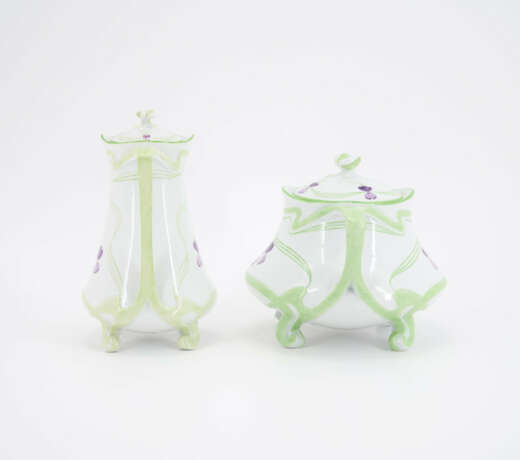 PORCELAIN COFFEE AND TEA SERVICE WITH VIOLET DECORATION FOR SIX - photo 9
