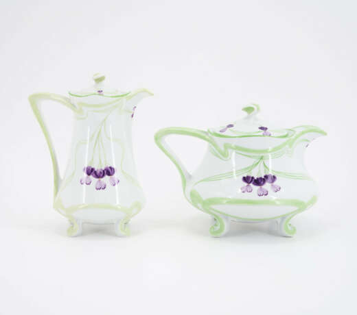 PORCELAIN COFFEE AND TEA SERVICE WITH VIOLET DECORATION FOR SIX - photo 10