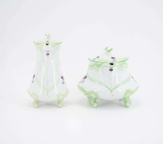 PORCELAIN COFFEE AND TEA SERVICE WITH VIOLET DECORATION FOR SIX - photo 11