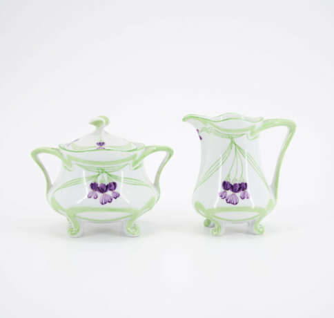 PORCELAIN COFFEE AND TEA SERVICE WITH VIOLET DECORATION FOR SIX - photo 18