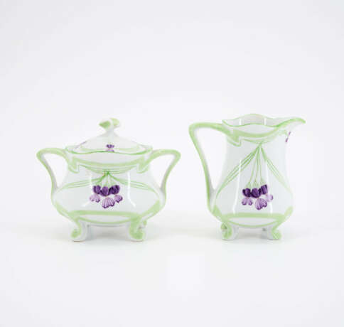 PORCELAIN COFFEE AND TEA SERVICE WITH VIOLET DECORATION FOR SIX - photo 20