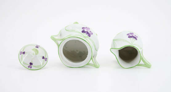 PORCELAIN COFFEE AND TEA SERVICE WITH VIOLET DECORATION FOR SIX - photo 22