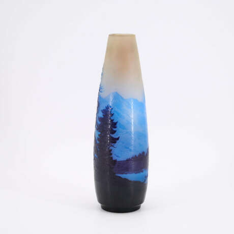 LARGE GLASS VASE WITH ALPINE LANDSCAPE - photo 2