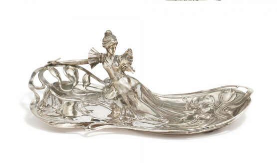 SILVER ART NOUVEAU BOWL WITH YOUNG WOMAN - photo 1