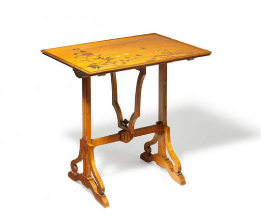 WOODEN ART NOUVEAU TABLE WITH VENEERED TABLE TOP - photo 2