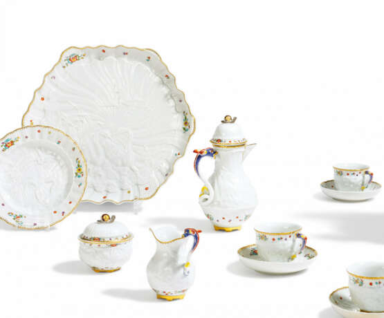 PORCELAIN MOCCA SERVICE FOR SIX FROM THE SWAN SERVICE - photo 1