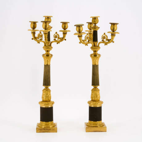 PAIR OF BRONZE GIRANDOLES EMPIRE - photo 2