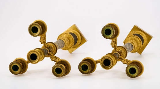 PAIR OF BRONZE GIRANDOLES EMPIRE - photo 5