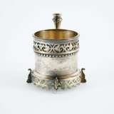 SILVER TEA GLASS HOLDER WITH ORNAMENTAL PIERCED STAND - photo 5