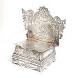 SILVER SALT THRONE WITH ORNAMENTAL PIERCED BACKREST - photo 1
