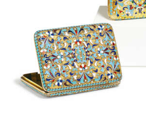 Zigarettenetui mit floralem Cloisonnédekor