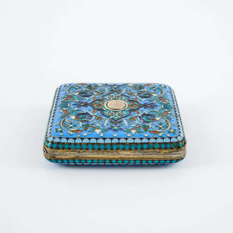 Zigarettenetui mit vorwiegend blauem Cloisonnédekor - Foto 2
