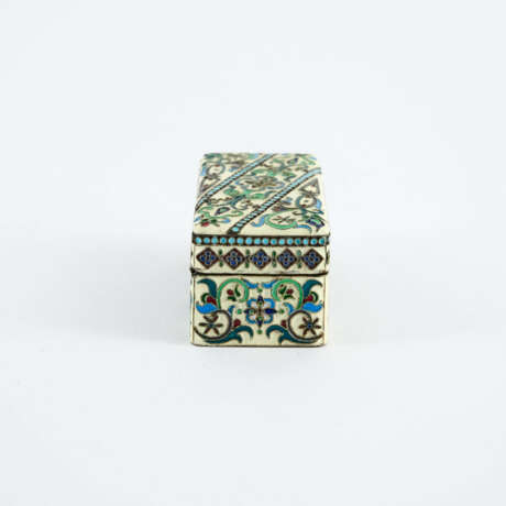 Kleine rechteckige Dose mit Cloisonnédekor - Foto 4