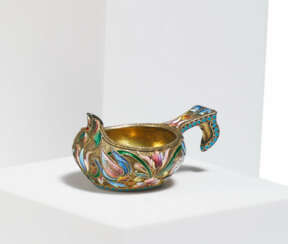 Miniatur Kovsh mit Cloisonnédekor