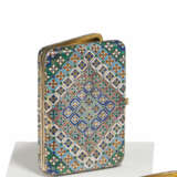 SILVER CIGARETTE CASE WITH GEOMETRIC CHAMPLEVÉ ENAMEL - photo 1