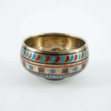 SILVER SUGAR BOWL WITH CHAMPLEVÉ ENAMEL DECOR - photo 2