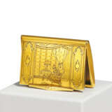 GOLD CARD CASE WITH FINELY ENGRAVED INTERIOR SCENE - photo 1