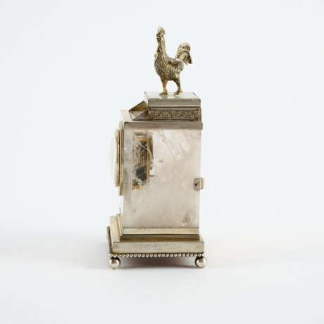 METAL TABLE CLOCK WITH ROCK CRYSTAL - photo 2