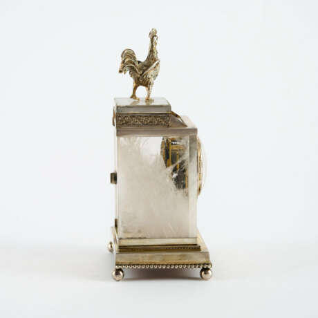 METAL TABLE CLOCK WITH ROCK CRYSTAL - photo 4