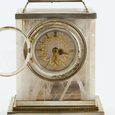 METAL TABLE CLOCK WITH ROCK CRYSTAL - photo 6