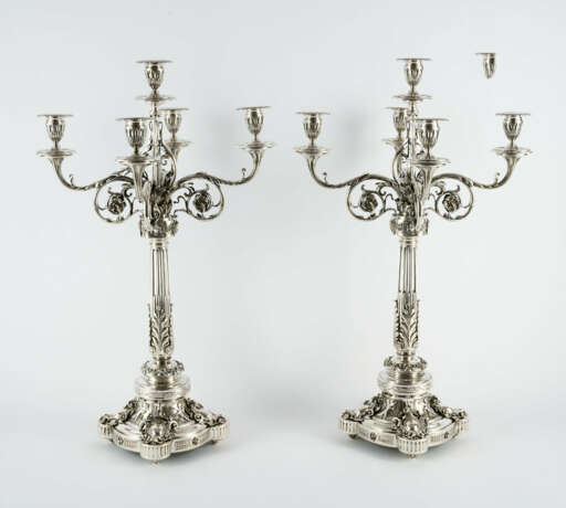 PAIR OF EXTRAORDINARY LARGE SILVER GIRANDOLES - photo 5