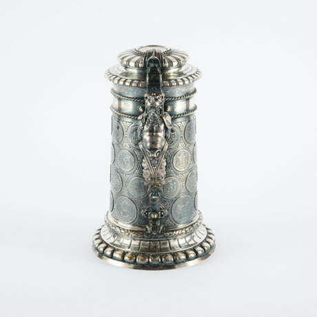MAGNIFICENT SILVER COIN-COBERED TANKARD FOR TRAVELLING MARSHAL FERDINAND VON STEUBER AS A GIFT FRIM THE EMPRESS OF RUSSIA AMONGST OTHERS - фото 3
