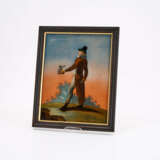 A PAIR OF GLASS PAINTINGS WITH ELEGANT MAN, A LETTER IN HAND, AND ELEGANT WOMAN WITH MUFF - photo 4