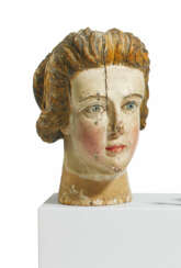 WOODEN HEAD OF A FIGUREHEAD