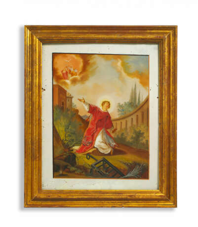 LARGE GLASS PAINTING WITH Hl. LAURENTIUS - photo 1