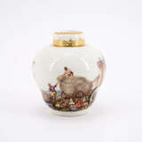 PORCELAIN TEA CADDY WITH RURAL SCENES IN FINEST PAINTING - фото 4