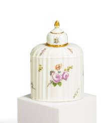 BALUSTER-SHAPED TEA CADDY WITH FLOWER DECORATION