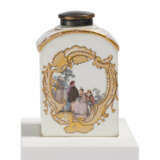 PORCELAIN TEA CADDY WITH COUPLES AND GROUPS IN PARK LANDSCAPES - photo 1