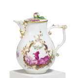 PORCELAIN COFFEE POT WITH FINEST DEPICTION IN PURPLE CAMAIEU - фото 1