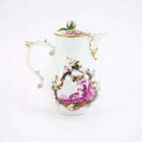 PORCELAIN COFFEE POT WITH FINEST DEPICTION IN PURPLE CAMAIEU - фото 4