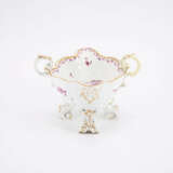 PORCELAIN SAUCE BOAT WITH MYTHICAL CREATURE IN PURPLE CAMAIEU - photo 2