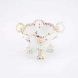 PORCELAIN SAUCE BOAT WITH MYTHICAL CREATURE IN PURPLE CAMAIEU - photo 4