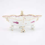 PORCELAIN SAUCE BOAT WITH MYTHICAL CREATURE IN PURPLE CAMAIEU - photo 5