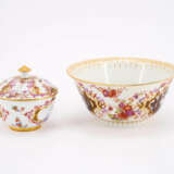 PORCELAIN SUGAR BOWL AND RINSING CUP WITH ELABORTAE MERCHANT SCENES AND LANDSCAPES - photo 2