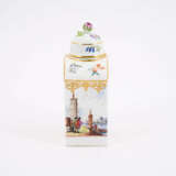 PORCELAIN TEA CADDY WITH LANDSCAPE & MERCHANT SCENES - photo 2