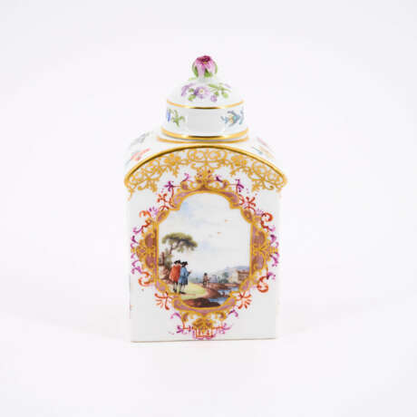 PORCELAIN TEA CADDY WITH LANDSCAPE & MERCHANT SCENES - photo 3