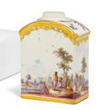 PORCELAIN TEA CADDY WITH CIRCUMFERENTIAL RIVERSCAPE AND MERCHANT SCENES - photo 1