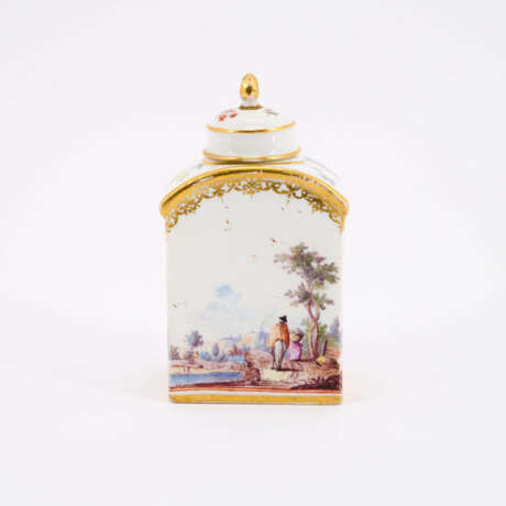 PORCELAIN TEA CADDY WITH CIRCUMFERENTIAL RIVERSCAPE AND MERCHANT SCENES - photo 3