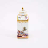 PORCELAIN TEA CADDY WITH CIRCUMFERENTIAL RIVERSCAPE AND MERCHANT SCENES - photo 4