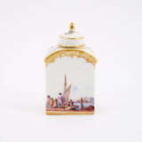PORCELAIN TEA CADDY WITH CIRCUMFERENTIAL RIVERSCAPE AND MERCHANT SCENES - photo 5
