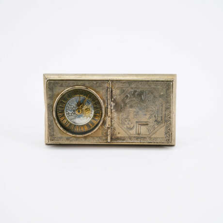 METAL SNUFF BOX WITH BUILT-IN WATCH - photo 2