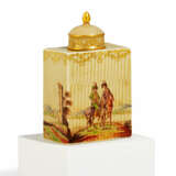 PORCELAIN TEA CADDY WITH HUSSAR SCENE - photo 1