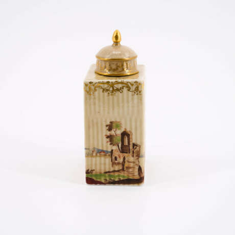 PORCELAIN TEA CADDY WITH HUSSAR SCENE - photo 2